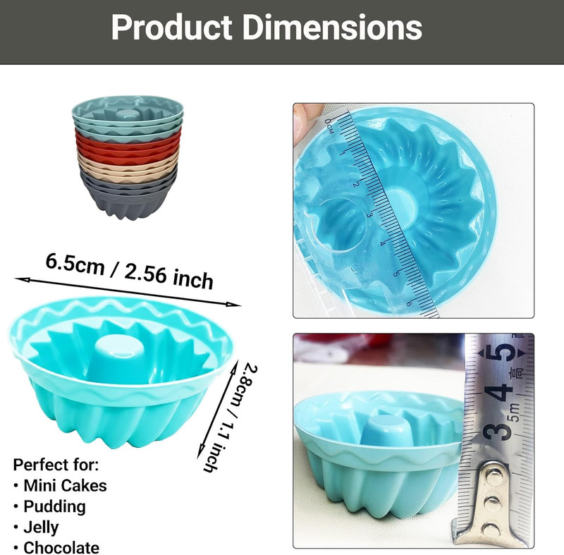 12 Pcs Moldes Para Mini Gelatina-Bakeable Silicone Mini Chocoflan Cake-Pumpkin C gallery