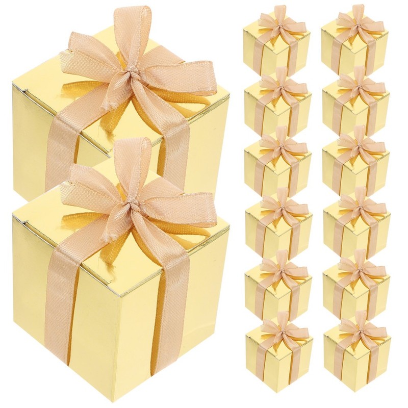 50 Pcs Candy Packaging Box Paper Present Gold Treat Boxes Chocolate Case gallery