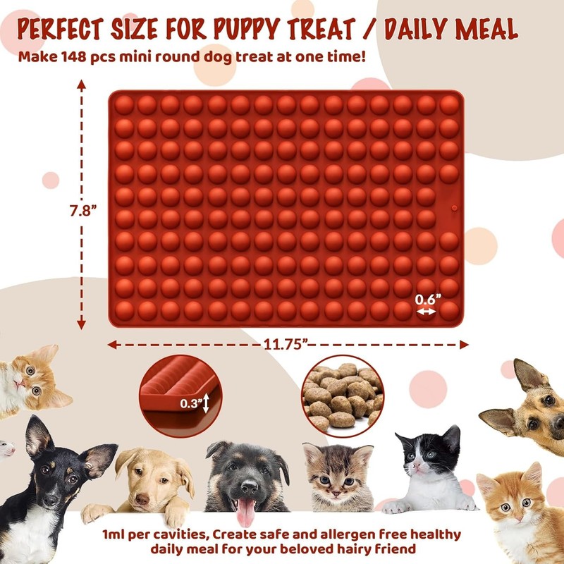 Versatile 148-Cavity Mini Silicone Molds for Dog Treats & Candies - BPA-Free gallery