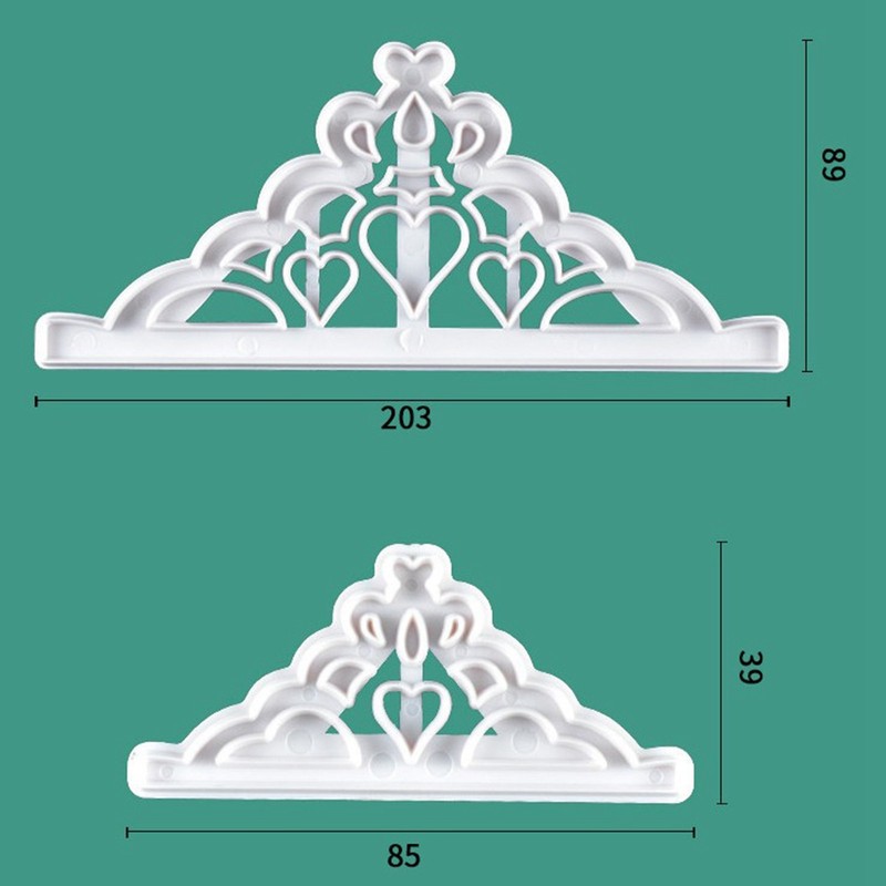 2Pcs Crown Cutters Set Princess Crown Mold Tiara Cutter Cake Decorating Mold For