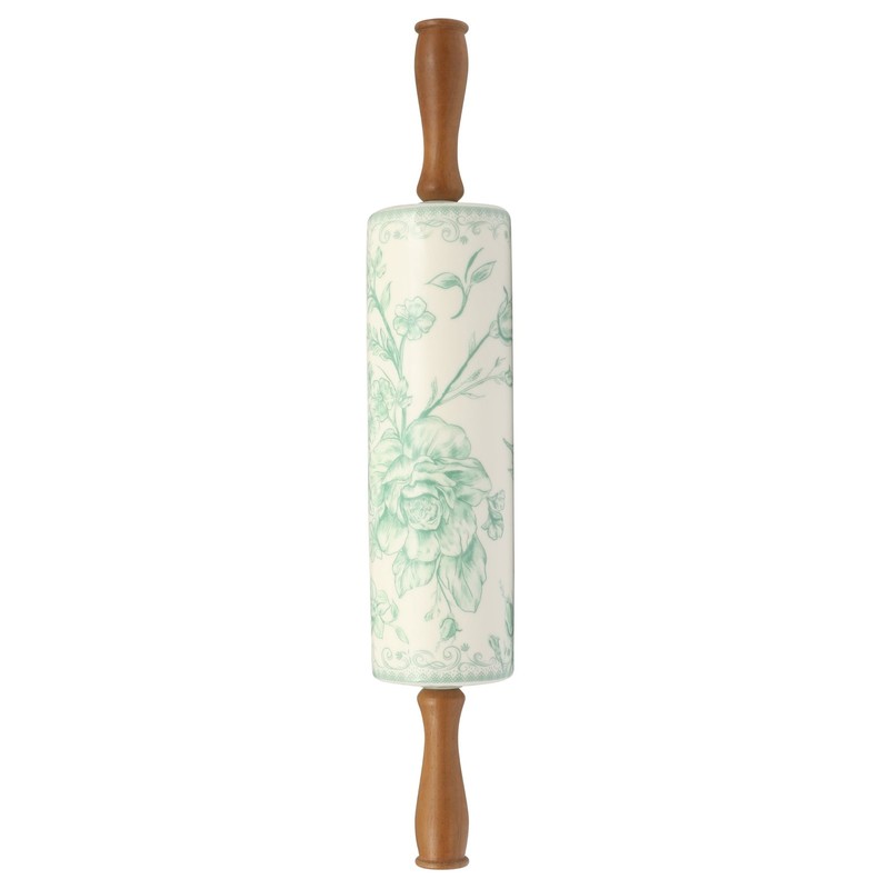 Pioneer Woman Agatha Ceramic Rolling Pin, Green Olive Handles