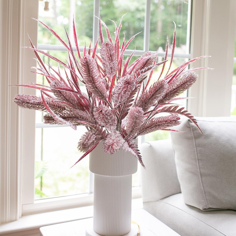 7 PCS Artificial Stems Fake Plants for Spring Summer Decor, 26 in Fake Leaves Gr gallery