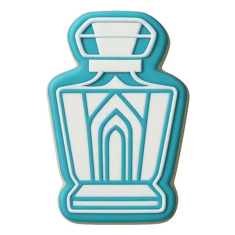 Art Deco Perfume Bottle Cookie Cutter & Stamp, Fondant & Clay - 4x2.5 gallery