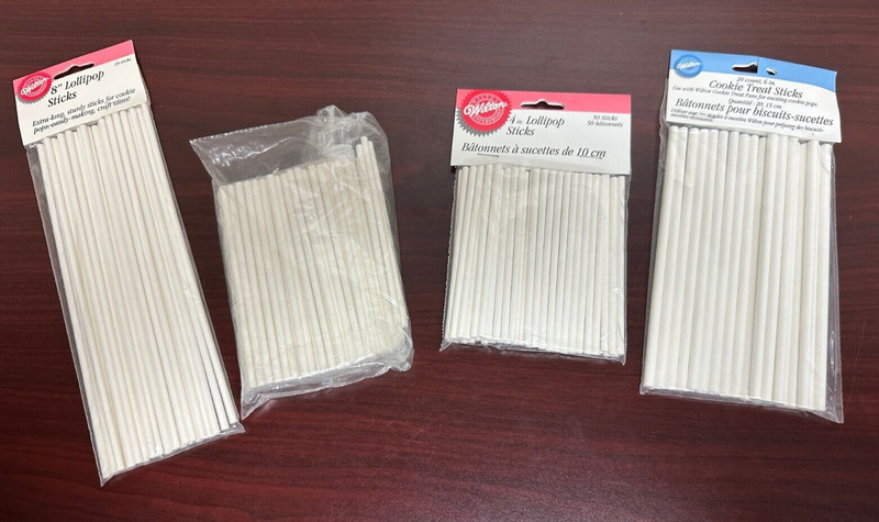 Wilton Lollipop/Treat Sticks 4″/4.5″/6″/8″ Lot of 4
