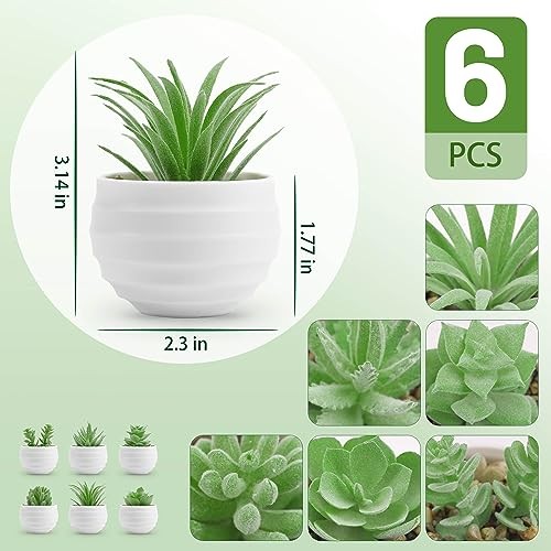 Pack Fake Plants Small Realistic Succulents Plants Artificial for Home Room 6 gallery