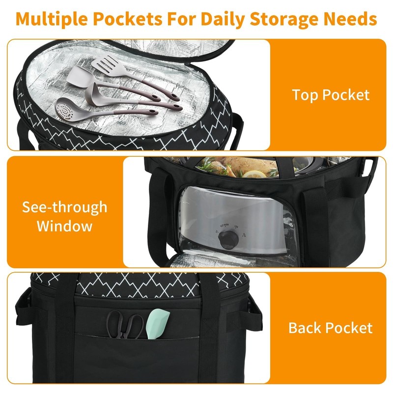 Slow Cooker Carrying Bag Compatible with 6-8 Quart CrockPot and Hamlton Beach... gallery