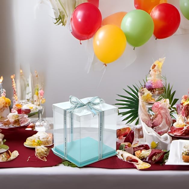 14x14x12inch clear cake with ribbon,12inch14inch tall cake boxes for tiered c... gallery