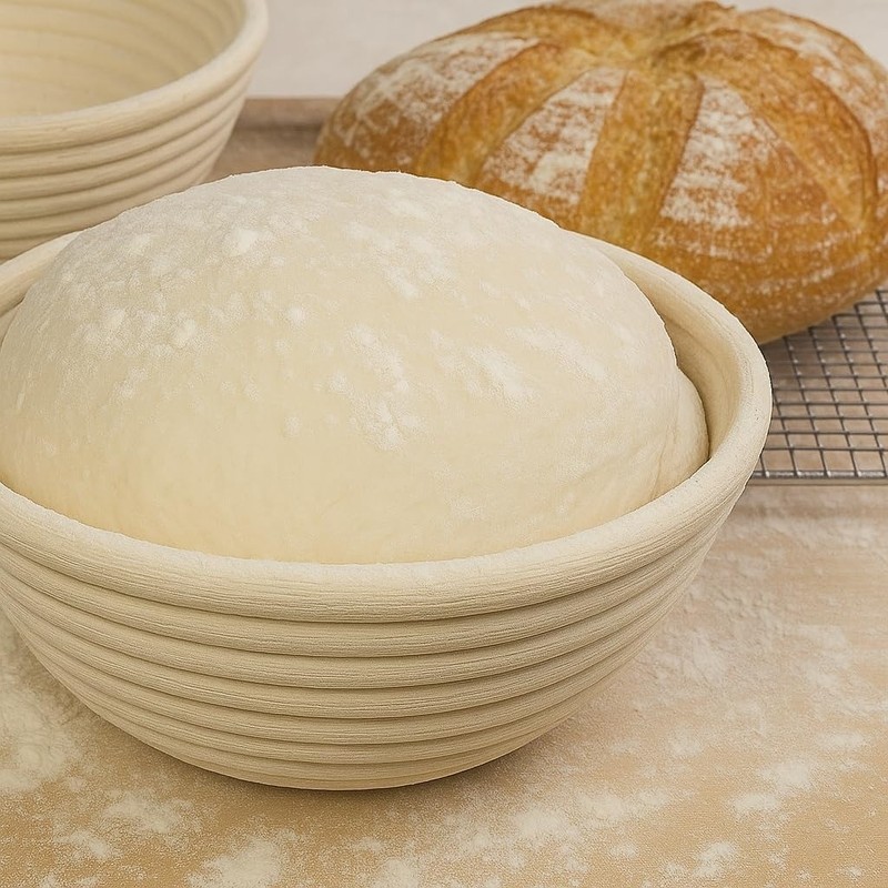 9 inch Premium Round Bread Basket with Liner for Making Beautiful Bread gallery