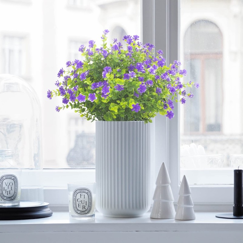 Grunyia 20 Bundles UV Resistant Artificial Flowers, Fake Outdoor/Indoor Decor gallery