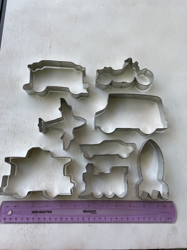 Vehicle Cookie Cutter 8 Pc Set: Rocket, Van, Muscle Car, Motorbike, Plane, Train
