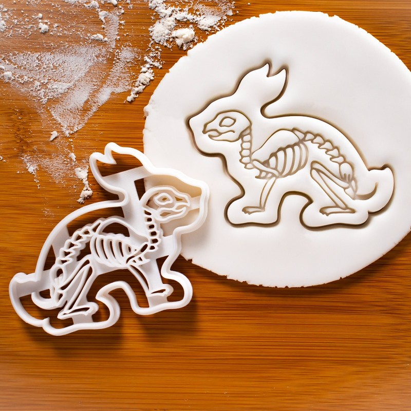 Stag Skull & Rabbit Skeleton Cookie Cutters - Halloween gothic macabre taxidermy gallery