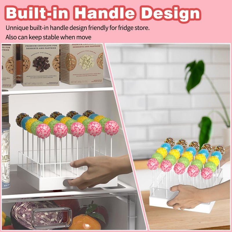 Cake Pop Stand,25 Holes Clear Cake Pops Display Holder,Cake Pop Sticks Kit, C... gallery