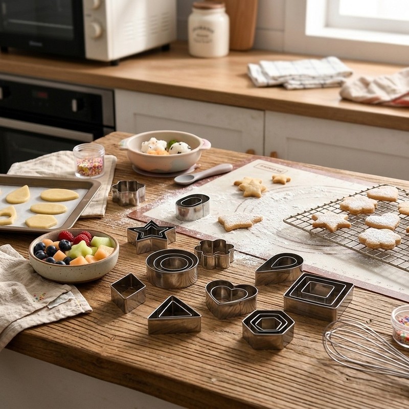 30Pcs Stainless Steel Cookie Cutter Set Geometric Shape Biscuit Pastry Molds