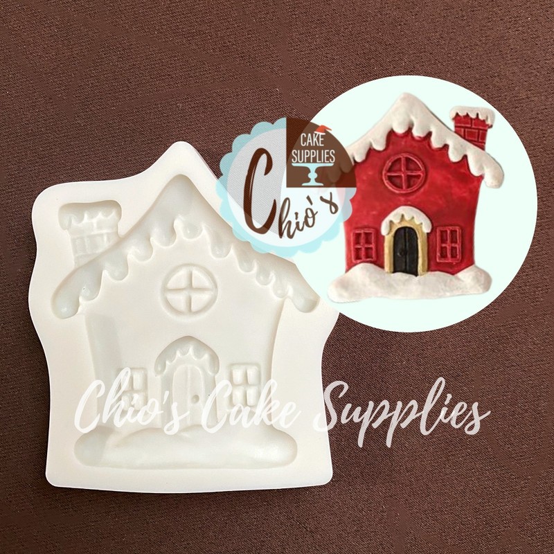 Gingerbread House Silicone Mold, 2.25″ H