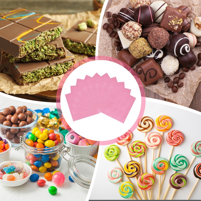 100 pcs dessert cards, 12x12 cm chocolate cards, pink gallery