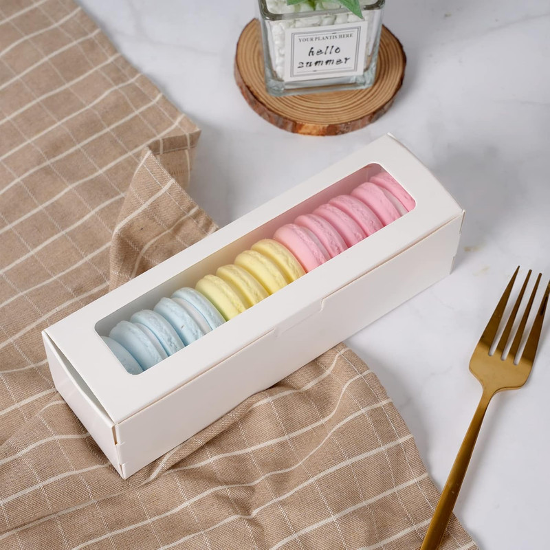 28 Pack Macaron Boxes with Clear Window Small Macaron Pastry Bakery Packaging Co gallery