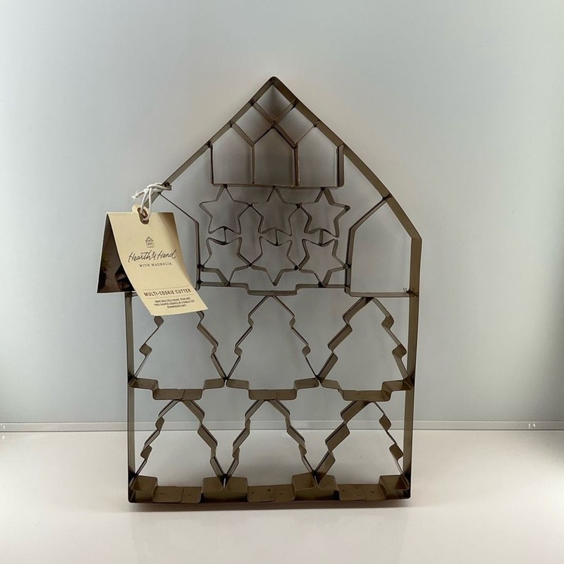HEARTH & HAND XL Copper Patina Multi Cookie Cutter House Trees Stars Farmhouse gallery