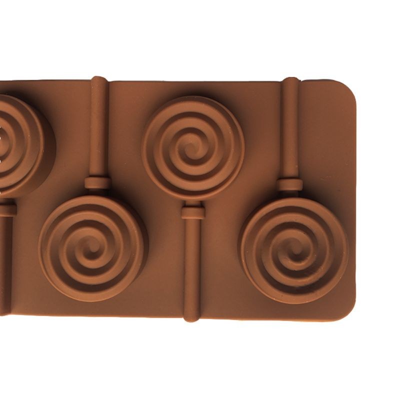 6-Cavity DIY Round Spiral Swirl Shape 3D Silicone Lollipop Mold Candy Chocolate gallery