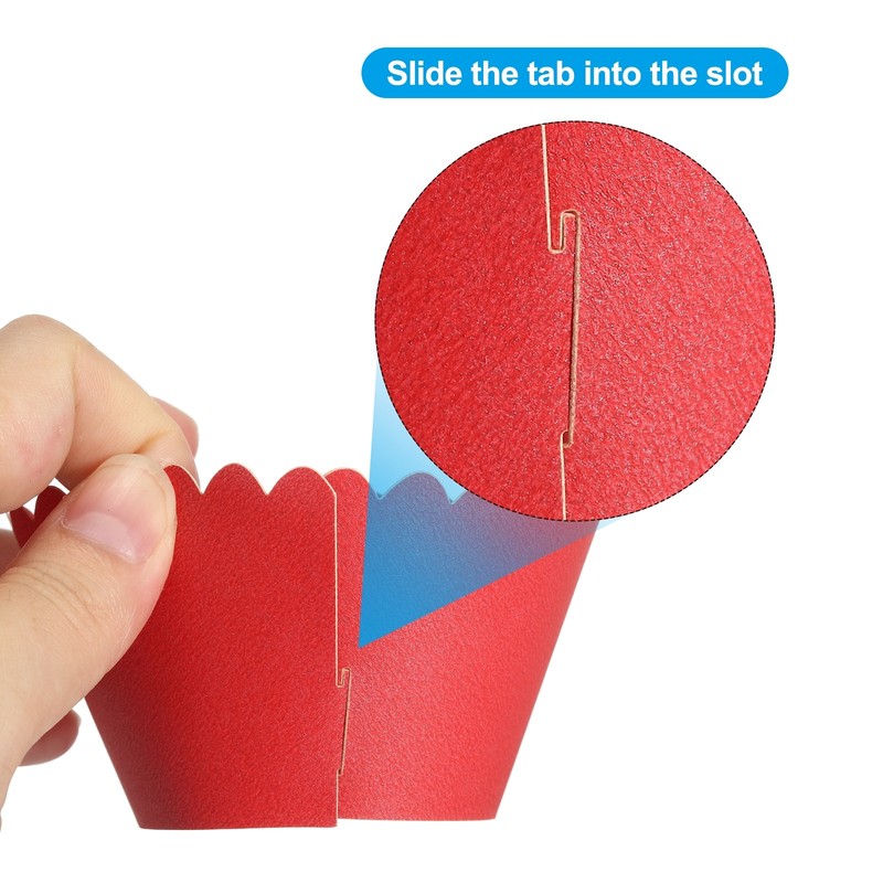Cupcake Wrappers Paper, 50 Pack Baking Cups Standard Wave Decoration, Red gallery