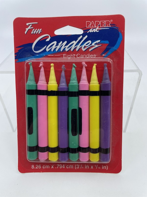 Vintage Fun Candles Crayons Cake Toppers B9