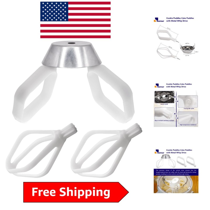 Durable Cookie Paddle with Metal Whip Drive for NutriMill Artiste Mixer
