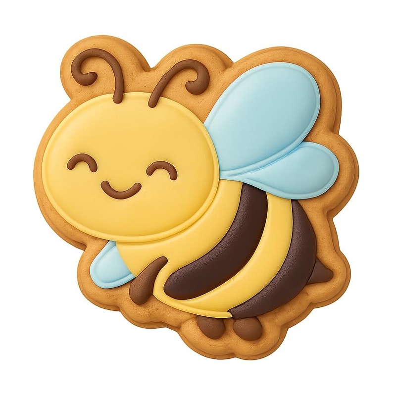 Flying Chibi Honey Bee Cookie Cutter & Stamp – 4×3.8