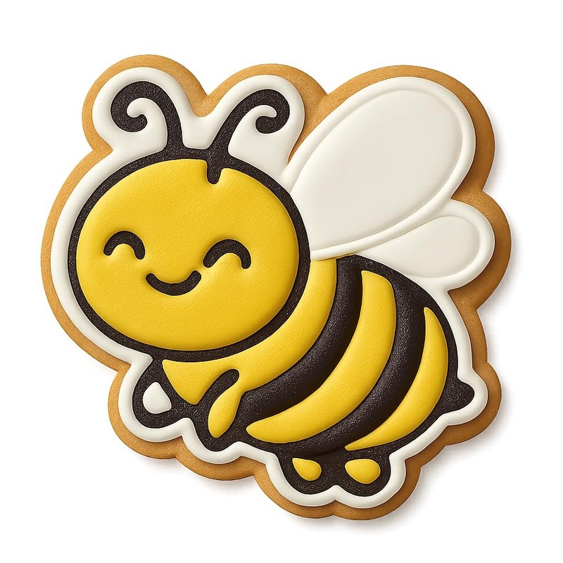 Flying Chibi Honey Bee Cookie Cutter & Stamp - 4x3.8 gallery