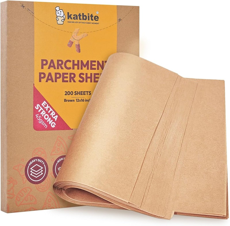 Katbite 200Pcs 12×16 In Unbleached Parchment Paper for Baking, Precut