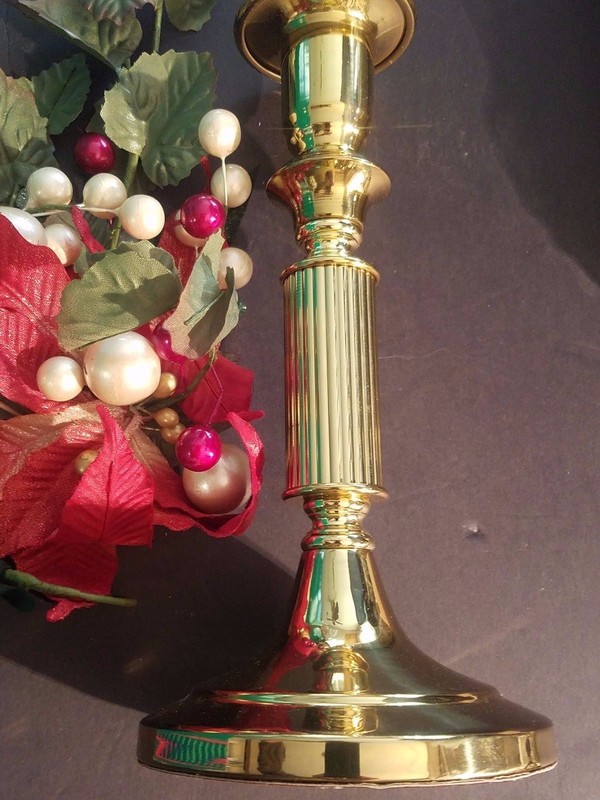 HOUSE OF LLOYD Christmas Around The World Poinsettia CANDLESTICK IN ORIGINAL BOX gallery