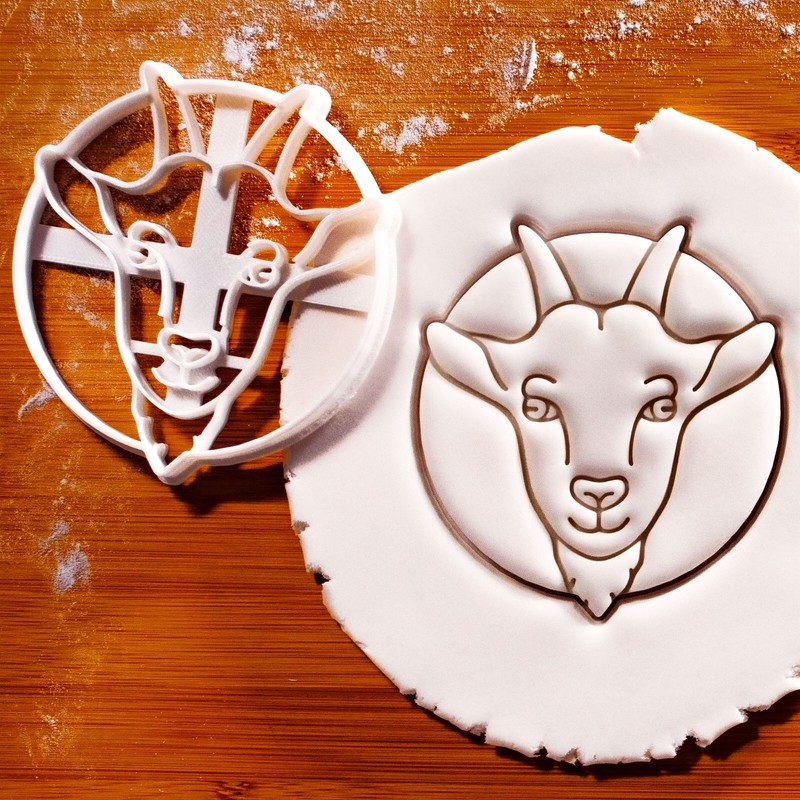 Goat Head Cookie Cutter – Cute animal farm yoga baby shower petting zoo farmer
