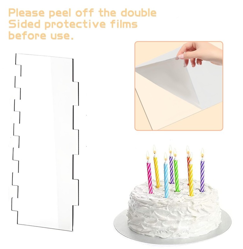 Acrylic Cake Scraper Set 4 PCS Large Transparent Smoother for Butter Cream gallery