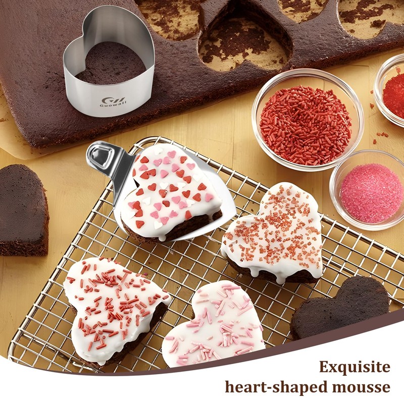 Heart Shaped Seamless Cake Ring 3 inch Mousse Mold for Baking Nonstick Stainl... gallery