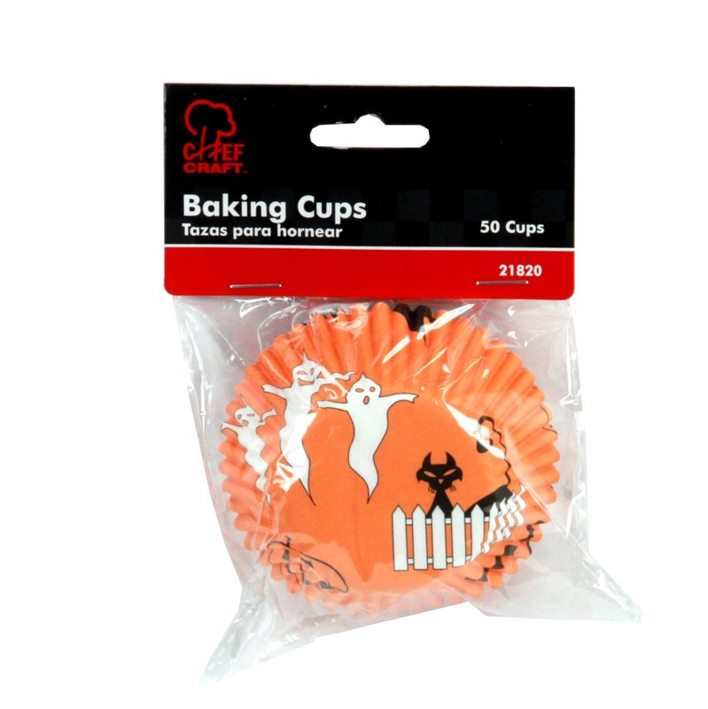 Chef Craft Paper Patterned Cupcake Liners, 50 count, Orange/Black/White gallery