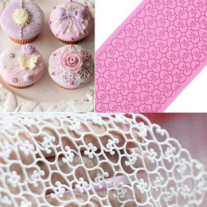 DIY Lace Silicone Mold Mould Sugar Craft Fondant Mat Cake Decorating Baking Tool gallery