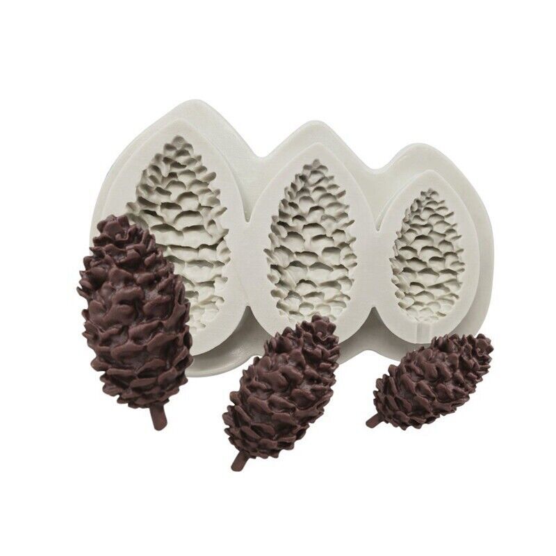 Silicone Mold Fondant Chocolate Christmas Xmas Cake Baking Mould Pine Cone Nut gallery