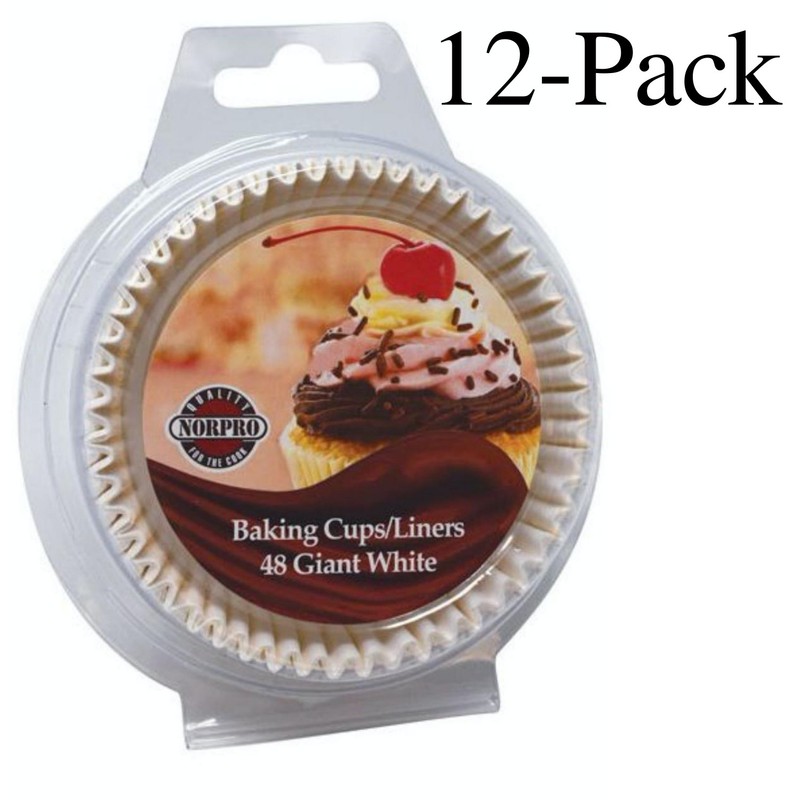 Norpro 48-Count Giant White Baking Cups, 3 ¾ Inches (12-Pack)