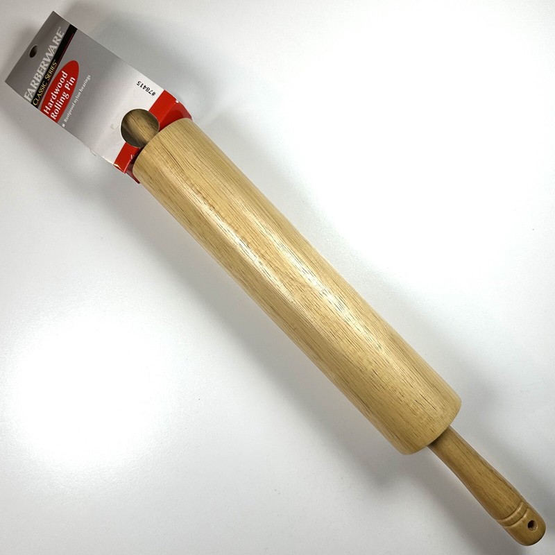 Farberware Classic 18 in Hardwood Rolling Pin, Moisture-Resistant, Comfort Grip
