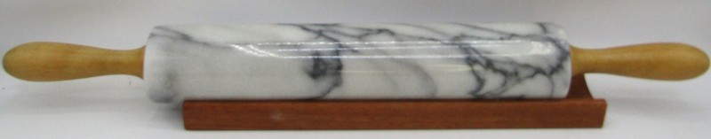 The Gourmet’s Choice Marble 11″ (Without Handles)Rolling Pin with Wooden Holder