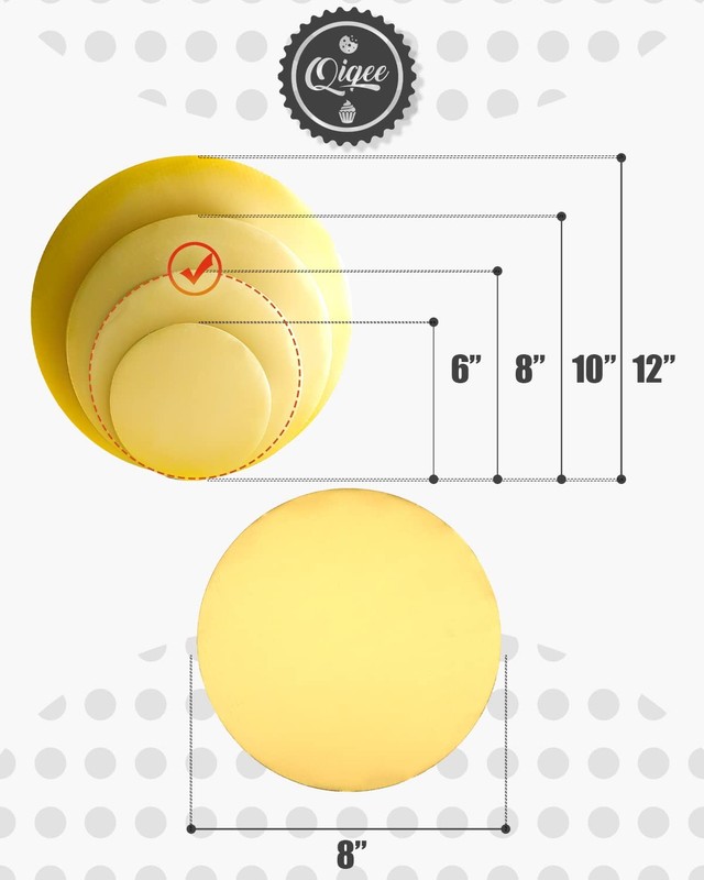 40 PCS 8 Inch Gold Round Cake Boards Circles Base Food Grade Cardboard gallery