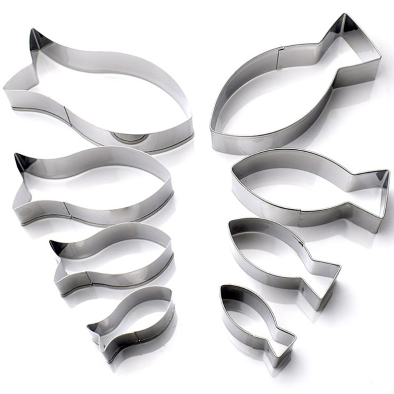 8Pcs Nonrust Metal Sea Animal Cookie Cutters Baking Molds For DIY Treats