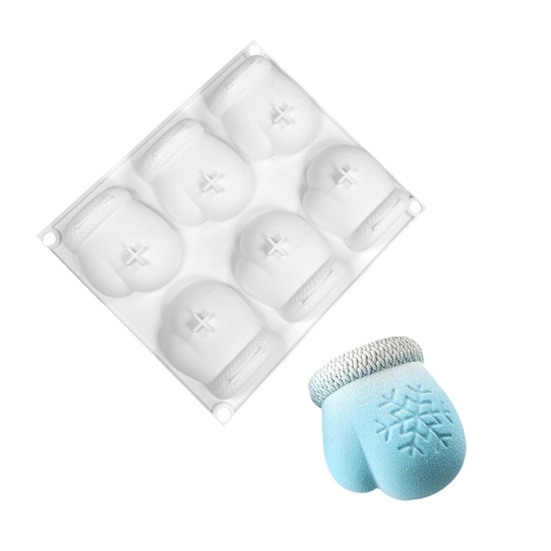 Christmas Snowflake Gloves Silicone Molds for Festival Cake Baking Dessert Tool