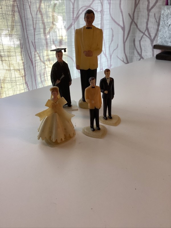 Vintage Cake Toppers Wedding/ Graduate