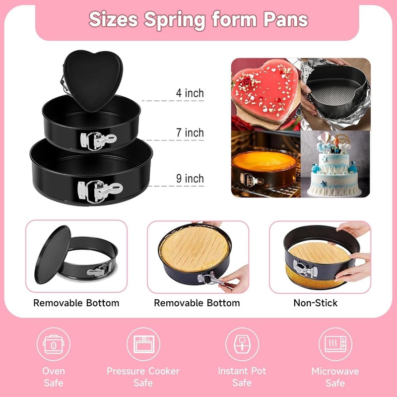 Cake Decorating Kit - Cake Turntable for Decorating with Baking Light Pink gallery