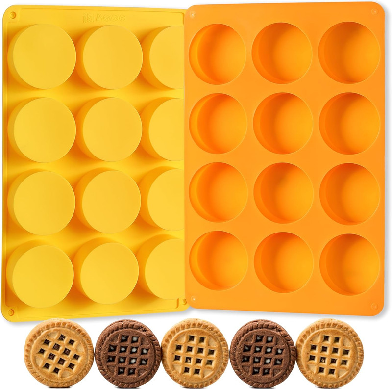 2 Pcs Oreo Chocolate Cookie Silicone Molds, 12-Cavity round Silicone Mold, Bakin gallery
