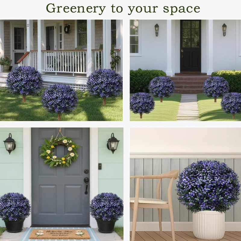 Thkful Boxwood Ball Topiary Ball Tree Artificial Outdoor Set Of 2Faux Bushes gallery