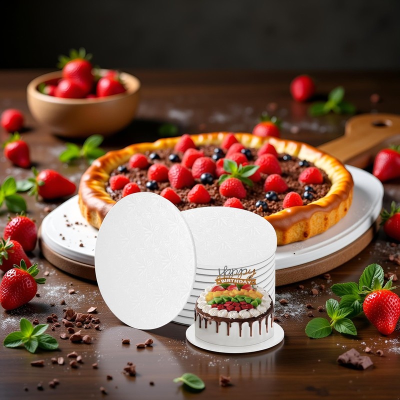10 PCS 13.5 Inch White Round Cake Drums 1/4 Inch Thick Sturdy Cardboard gallery