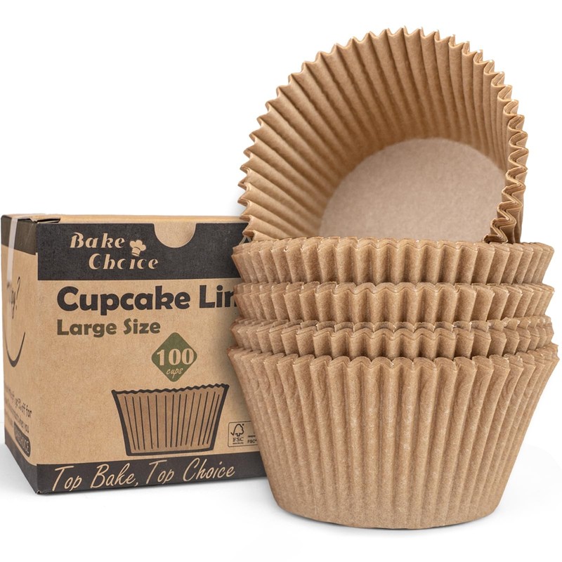 Bake Choice Non-stick 200pcs Standard Cupcake Liners for Standard, Unbleached