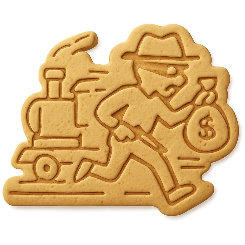 Train Robbery Cookie Cutter & Stamp, Fondant & Clay – 4×3.1