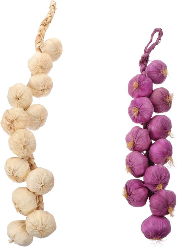 Simulated Garlic Skewers: 2pcs Artificial Garlic String for