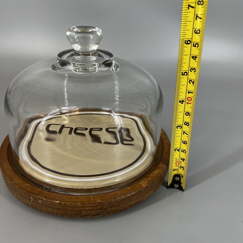 Vintage Goodwood Teak Wood Plate Covered Glass Dome Cake Cupcake Cheese Tray gallery